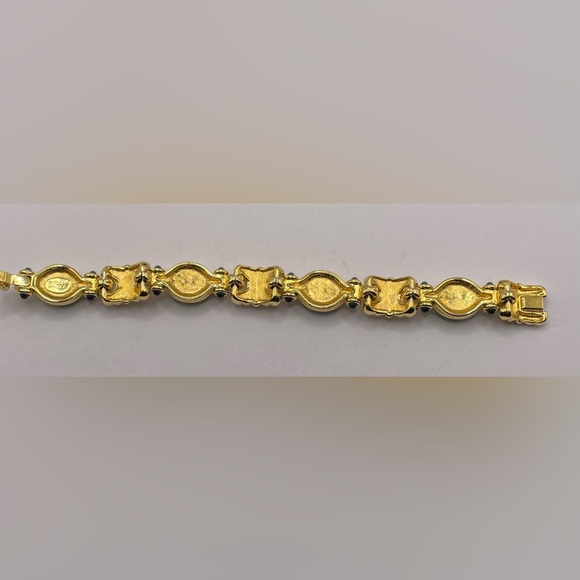 Vintage Nolan Miller Glamour Collection Green Scheherazade Gold Tone Bracelet - Picture 11 of 14